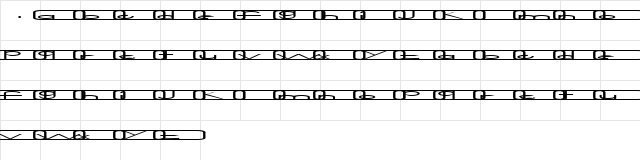 Noir 2 Wide  glyph index