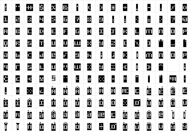 PhlexSquare Negative Regular  glyph index