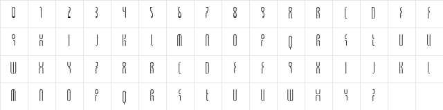Gen3000 Thin  glyph index