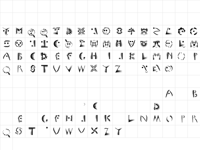 VectorPaintigs Regular  glyph index