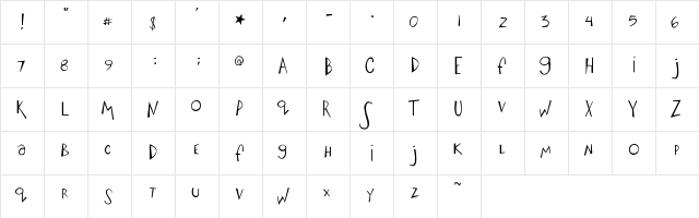 Big Fish Ensemble Regular  glyph index