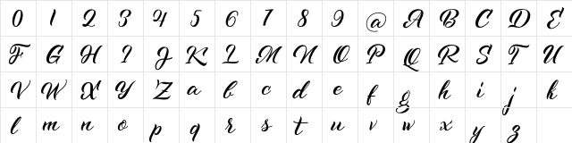 Kenshington Regular  glyph index
