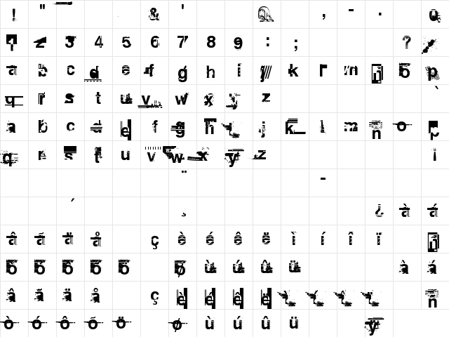 Planned Obsolescence Regular  glyph index