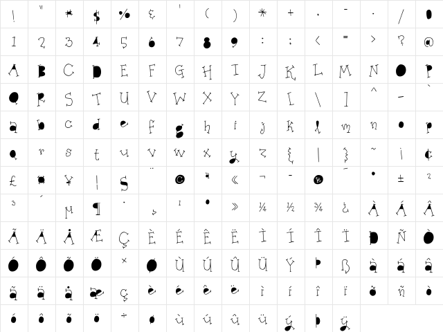 Organic Fridays Solid Alternates Regular  glyph index