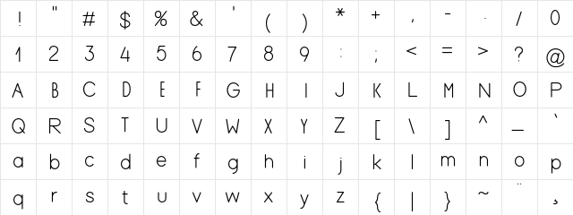 Keqima normal  glyph index