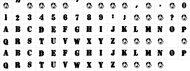 GoodRiddance Regular  glyph index