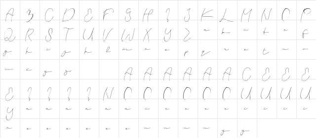 Only Friend Demo Regular  glyph index