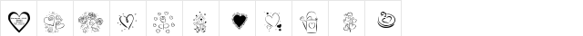 KR Valentines 2006 Regular  glyph index