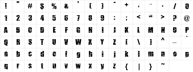 Fishy Types Regular  glyph index