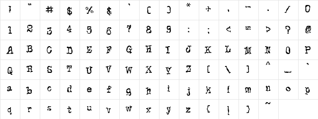 Accent Spooky Regular  glyph index