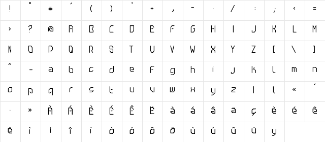 gibi Regular  glyph index