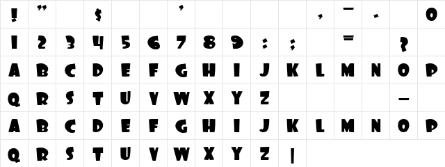 Foo Normal  glyph index