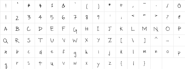 PC Lis Regular  glyph index