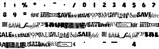 SavesAndSales Regular  glyph index