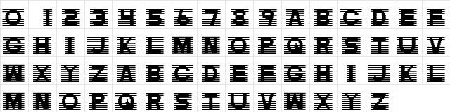 Gleamie Regular  glyph index
