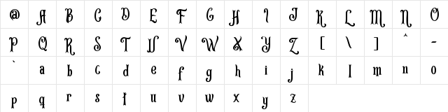 Leonardo da Vincen Regular  glyph index
