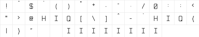 EVA35 Regular  glyph index