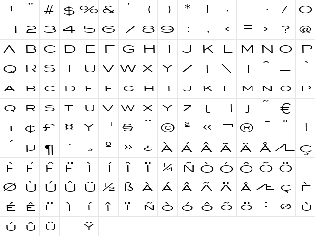 EyeglassExtended Normal  glyph index