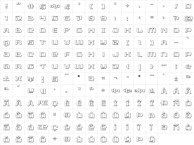 Range Paladin Outline Outline  glyph index