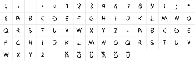 Amish Cyborg Regular  glyph index