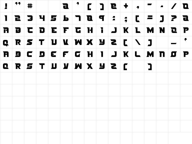 Nife Fites Regular  glyph index