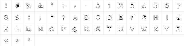UGO LINE LINE  glyph index