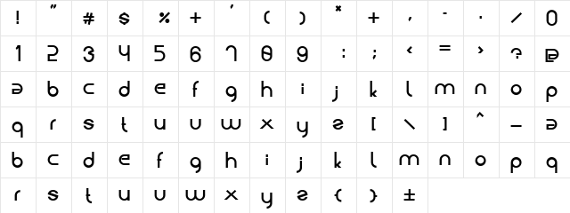 Lein Rounded Regular  glyph index