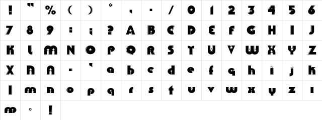 CollinsC Regular  glyph index
