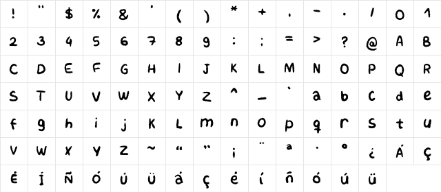 Karbon Regular  glyph index