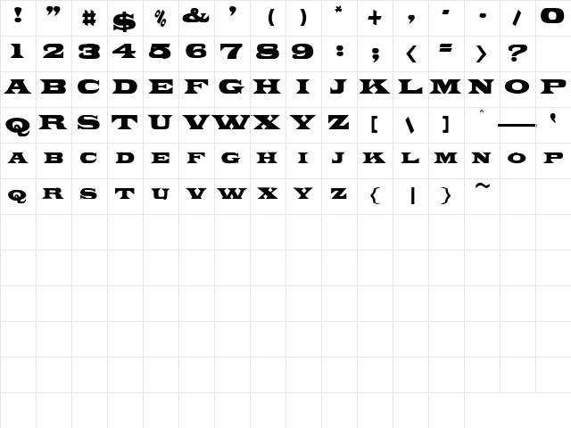 Genie 2 Regular  glyph index