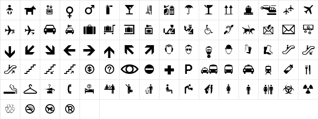 MiniPics International  glyph index