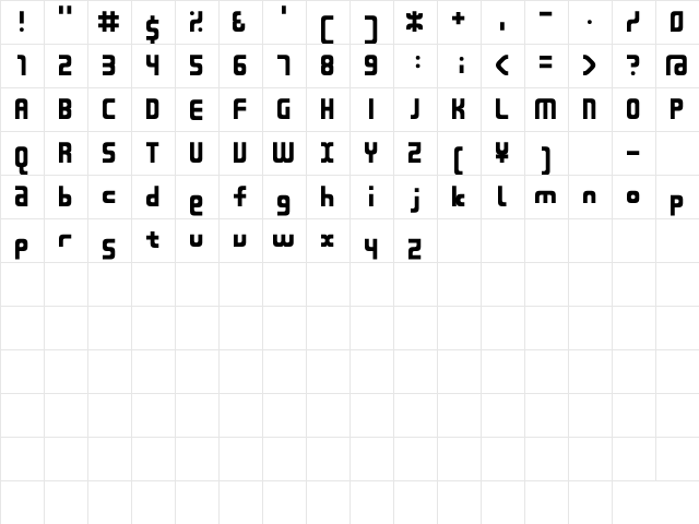 D3 Beatmapism Curve Regular  glyph index