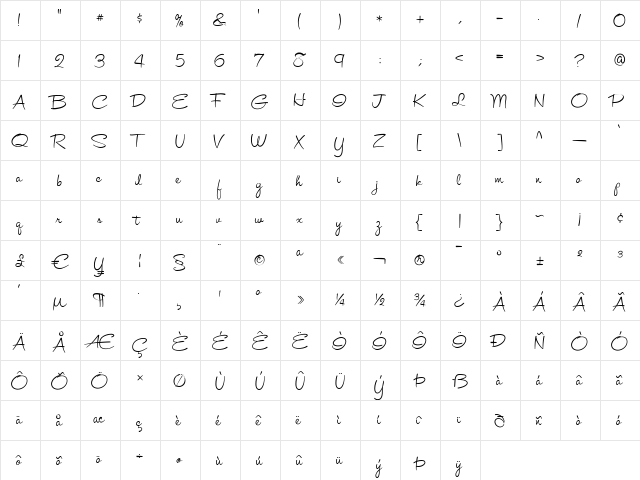 RefreshmentStand Regular  glyph index