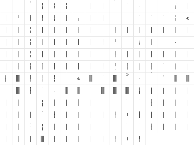 Barcode Five  glyph index