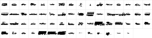 Autofont Medium  glyph index