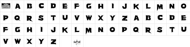 Massacre Regular  glyph index