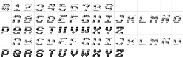 Ice Cubes Regular  glyph index