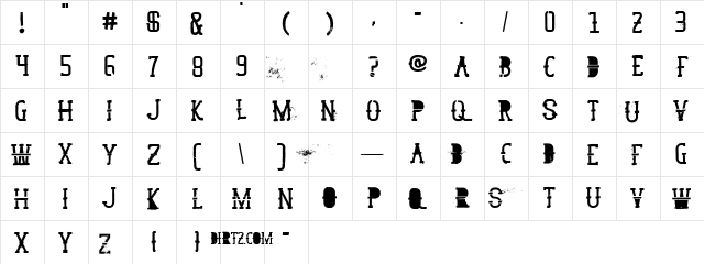 GoodPeace Regular  glyph index