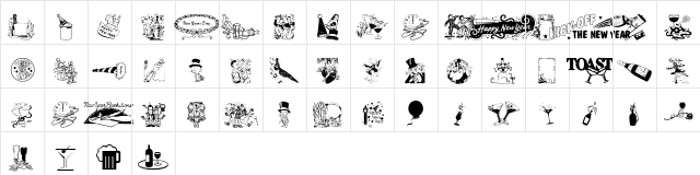 NewYearBats Regular  glyph index