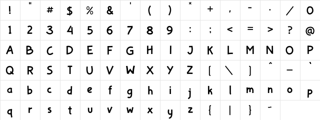 Badaga Regular  glyph index