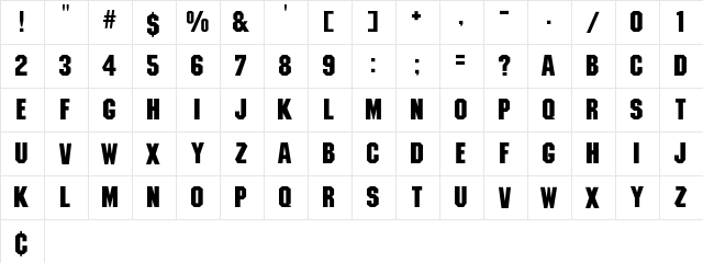 StrathmelliBld Regular  glyph index