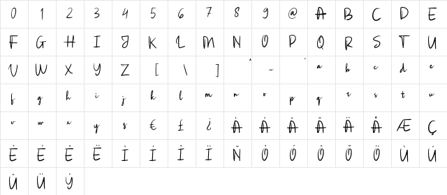 Rotterdam Regular  glyph index