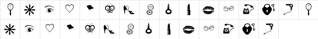 Grrlz Stuff Regular  glyph index