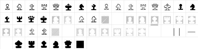XSeederChess Regular  glyph index