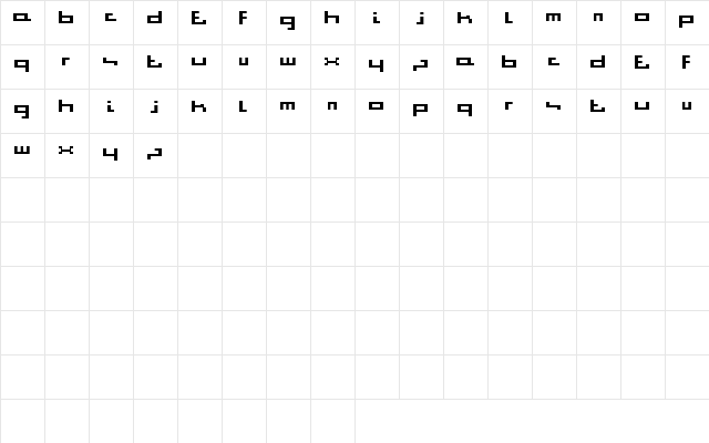 Flatron Regular  glyph index