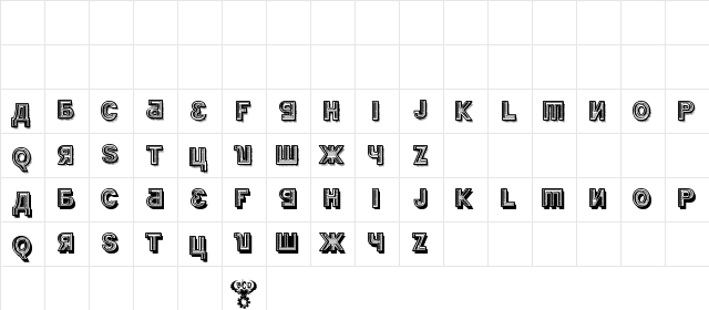 Kremlin Minister Black 3D Bold  glyph index