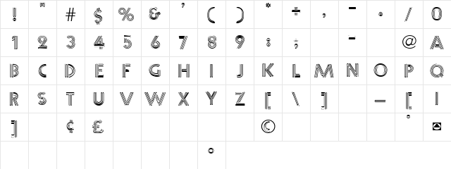 Flaming 1 Normal  glyph index