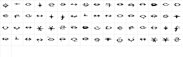 DNA ad Regular  glyph index