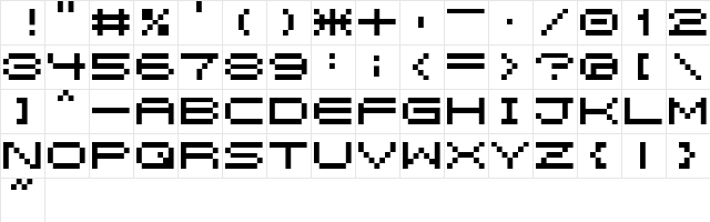 5pxbus Regular  glyph index