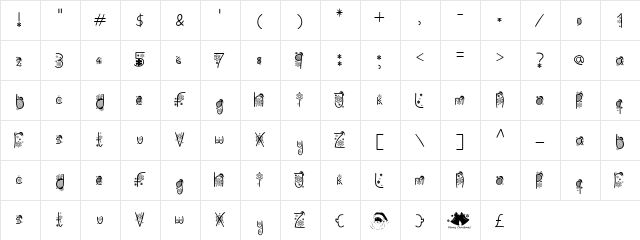 Magic Christmas Regular  glyph index